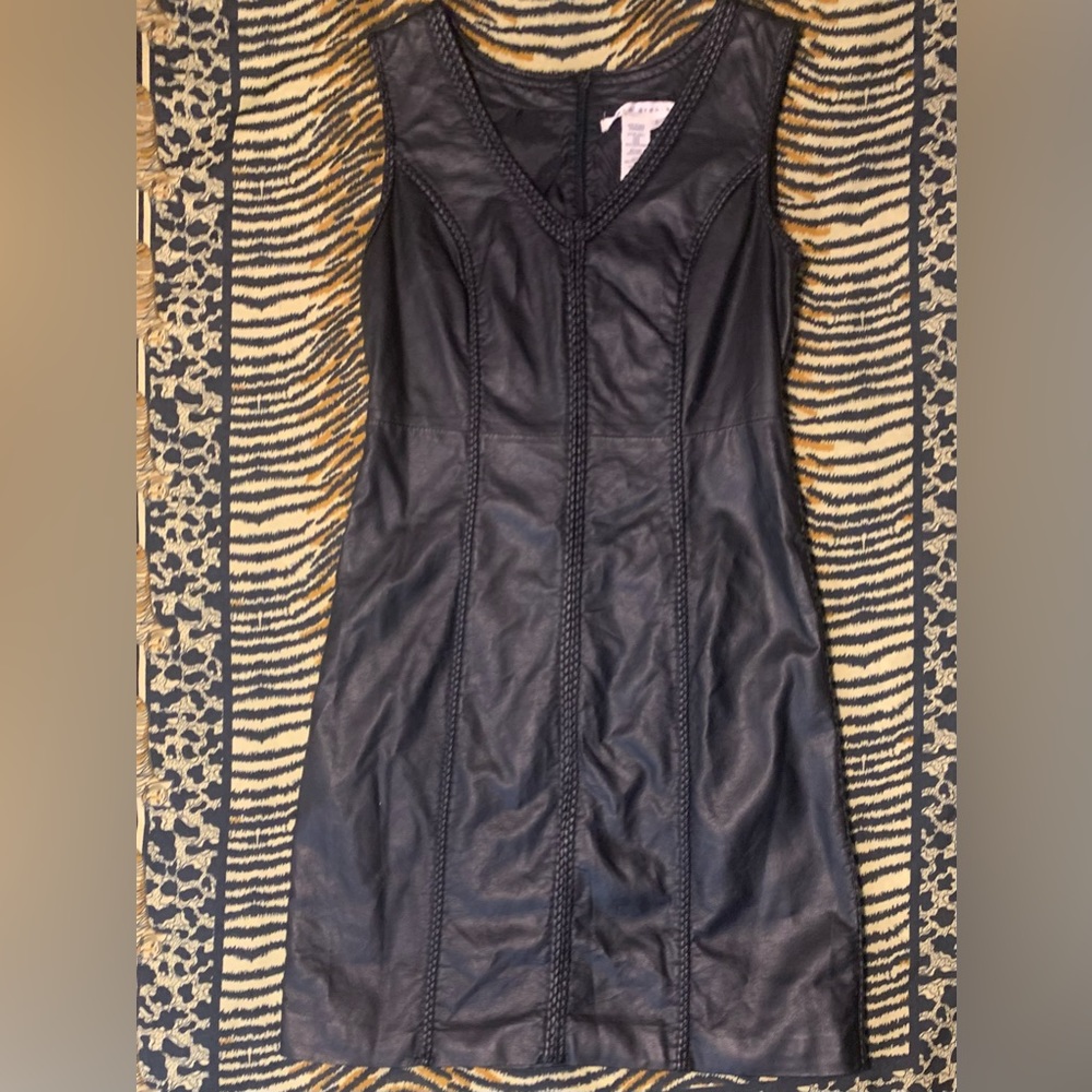 Vegan Leather Bodycon Dress by Max Studio - size Large - Black